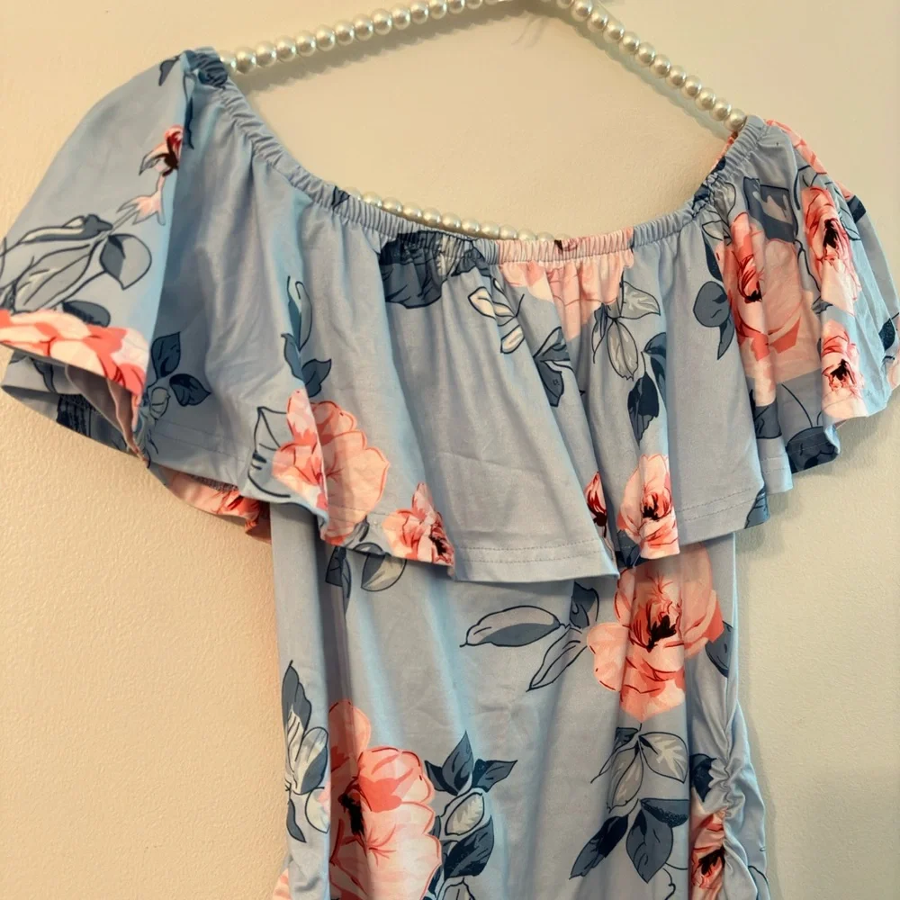 Maternity Floral Fitted Summer Dress - Picture 5 of 6